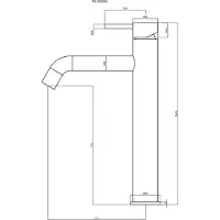 BLUE LABEL Brondby XL Wastafelkraan Highriser - Chroom - Zonder Waste - Messing - Kranen, Wastafelkranen, Opbouw Wastafelkranen - 8711802004296