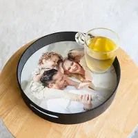 Yoursurprise Rond dienblad bedrukken - Zwart - 30 cm