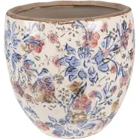 Clayre & Eef Blauwe Bloempot Ø 13*11 cm 6CE1031S