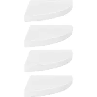 vidaXL Hoekschappen zwevend 4 st 35x35x3,8 cm MDF hoogglans wit