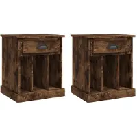 vidaXL Nachtkastjes 2 st 43x36x50 cm gerookt eikenkleurig
