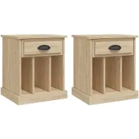 vidaXL Nachtkastjes 2 st 43x36x50 cm sonoma eikenkleurig