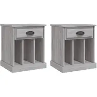 vidaXL Nachtkastjes 2 st 43x36x50 cm grijs sonoma eikenkleurig