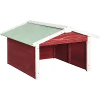 vidaXL Overkapping voor grasmaaier 72x87x50 cm vurenhout rood en wit