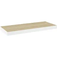 vidaXL Wandschap zwevend 60x23,5x3,8 cm MDF eikenkleurig en wit