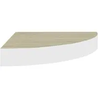 vidaXL Hoekwandschap 35x35x3,8 cm MDF eikenkleurig en wit
