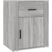 vidaXL Nachtkastje 50x36x60 cm bewerkt hout grijs sonoma eikenkleurig