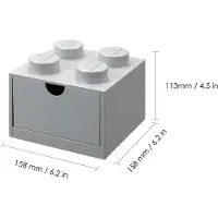 LEGO Bureaulade met 4 noppen - grijs