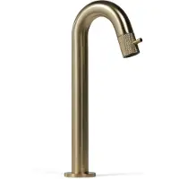BLUE LABEL Viby Facet Fonteinkraan Verhoogd - Geborsteld Goud PVD - Messing - Kranen, Fonteinkranen, Opbouw Fonteinkranen - 8711802005187