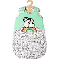 Heless Poppenslaapzak Pinguïn Fluweel Groen/wit