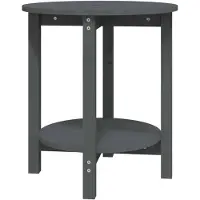 vidaXL Salontafel Ø 55x60 cm massief grenenhout grijs