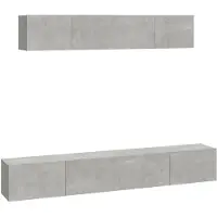 vidaXL 4-delige Tv-meubelset bewerkt hout betongrijs