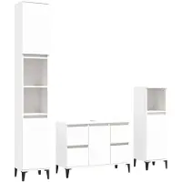 vidaXL 3-delige badkameraccessoireset, wit, van houtvezel