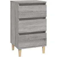 vidaXL Nachtkastje 40x35x70 cm bewerkt hout grijs sonoma eikenkleurig
