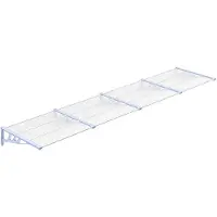 vidaXL Deurluifel 396x90 cm polycarbonaat grijs en transparant