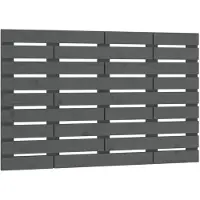 vidaXL Hoofdbord wandmontage 96x3x63 cm massief grenenhout grijs