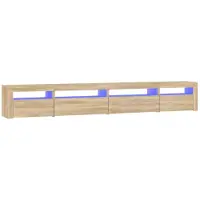 vidaXL Tv-meubel met LED-verlichting 270x35x40 cm sonoma eikenkleurig