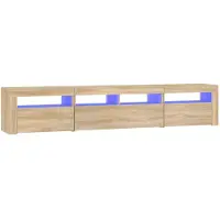 vidaXL Tv-meubel met LED-verlichting 210x35x40 cm sonoma eikenkleurig