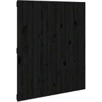 vidaXL Wandhoofdbord 95,5x3x110 cm massief grenenhout zwart