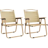 vidaXL Campingstoelen 2 st 54x55x78 cm oxford stof beige