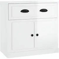 vidaXL Dressoir 70x35x67,5 cm bewerkt hout hoogglans wit