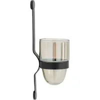 Bloomingville Jasmina Wand Votief, Zwart, Glas