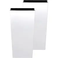 Prosperplast Bloempot/plantenpot Urbi - 3x - wit - kunststof - 24 x 24 x 45 cm - Hoog - met binnenpot - tuin potten