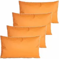 Anna's Collection buitenkussens - 4x - oker geel - 30 x 50 cm - binnen/buiten