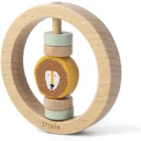 Trixie Houten Ronde Rammelaar - Mr. Lion- Eerste speelgoed baby - Kraamcadeau - Voor Jongens & Meisjes