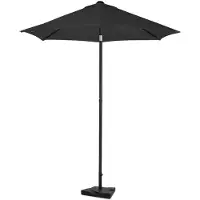 Vonroc Parasol Torbole – Ø200cm – Premium Parasol - Zwart | Incl. Parasolvoet 20 kg.