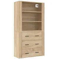 vidaXL Hoge kast bewerkt hout sonoma eikenkleurig
