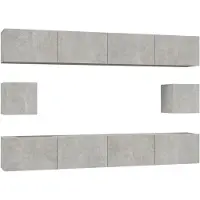 vidaXL 6-delige Tv-meubelset bewerkt hout betongrijs