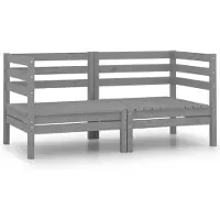vidaXL Tuinbank 2-zits massief grenenhout grijs