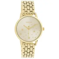 Oozoo Timpieces - goudkleurige horloge met goudkleurige roestvrijstalen armband - C11028