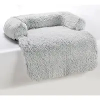 Topmast Hondenmat Comfy - Hondenmand Donut - Hondenbed - Hondendeken Bank - 115 x 85 cm - Grijs - Dierenkussen voor hond of kat