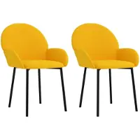 vidaXL Eetkamerstoelen 2 st fluweel geel