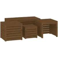 vidaXL 4-delige Tuinboxset massief grenenhout honingbruin