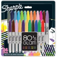 Sharpie Permanentmarkers | Fijne punt | 80's Glam-kleuren | 24 stuks