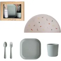 Mushie - Geschenkverpakking Kinderserviesset - Sage