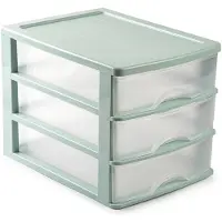 Forte Plastics Groen/transparante ladeblok/bureau organizers L35,5 x B27 x H26 cm - Ladeblok