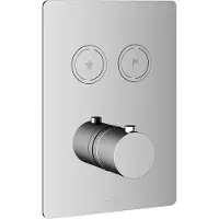Hotbath Cobber PB009QEXT Afbouwdeel Voor Inbouw Thermostaat Met 2 Pushbuttons - Chroom - Kranen, Badkranen, Inbouw Badkranen - 8719638626903