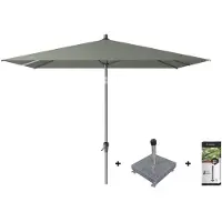 Platinum Riva stokparasol 2.5x2.5 - Olive met voet en hoes