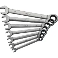 Now Ratel-ring-steeksleutelset | 7-delig sleutelwijdtes 8-19 mm | recht | 1 stuk - 4000802070