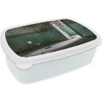 MuchoWow Broodtrommel Wit - Lunchbox - Brooddoos - Stoel - Steen - Deur - Architectuur - 18x12x6 cm - Volwassenen