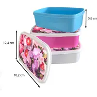 MuchoWow Broodtrommel Wit - Lunchbox - Brooddoos - Roze - Orchidee - Bloemen - Kleuren - Botanisch - 18x12x6 cm - Volwassenen