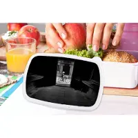 MuchoWow Broodtrommel Wit - Lunchbox - Brooddoos - Deur - Fiets - Straat - Architectuur - 18x12x6 cm - Volwassenen