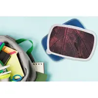 MuchoWow Broodtrommel Blauw - Lunchbox - Brooddoos - Abstract - Rood - Bladeren - Plant - 18x12x6 cm - Kinderen - Jongen