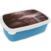 MuchoWow Broodtrommel Blauw - Lunchbox - Brooddoos - Landschap - Grot - Zand - Natuur - 18x12x6 cm - Kinderen - Jongen