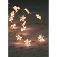 Anna's Collection 2x Koperdraad draadverlichting sterren met timer wit 1 meter - Sfeerverlichting voor binnen gebruik