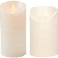Anna's Collection Set van 2x stuks Creme Parel Led kaarsen met bewegende vlam - 12.5 en 15 cm - Sfeer stompkaarsen voor binnen